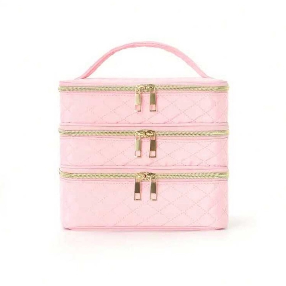 Pink/Black Triple Stacked Makeup Organizer NWT🍃